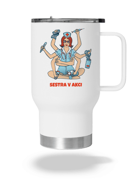 Sestra v akci termohrnek White