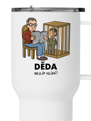 Děda hlídá termohrnek White