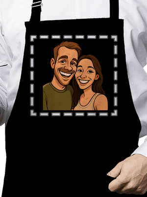 Karikatura z vlastní fotky zástěra Black