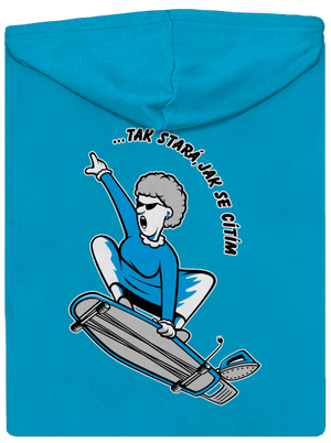 Starý, jak se cítím dámská mikina na zip Blue Atol