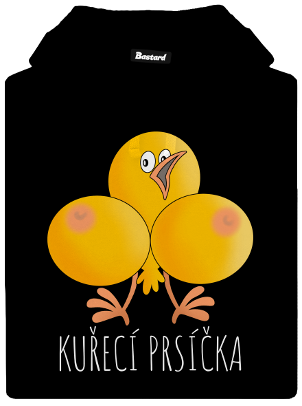 Kuřecí prsíčka pánská mikina klokanka Black