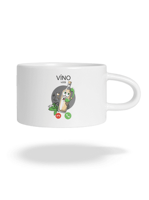 Bílé víno volá hrnek makronka White