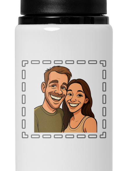 Karikatura z vlastní fotky lahev na vodu White