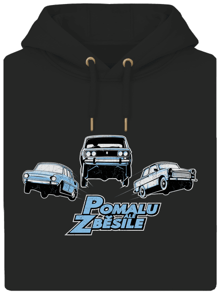 Pomalu ale zběsile unisex mikina premium Dark Black