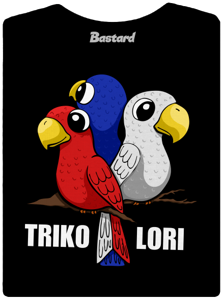 Trikolori dámské tričko s lemem Black