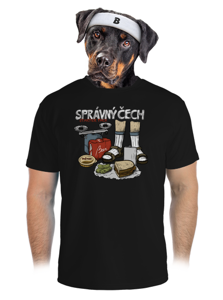 Správný Čech pánské sportovní tričko Black