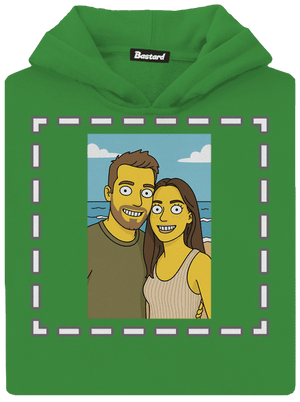 Simpsonovi z vlastní fotky dětská mikina klokanka Kelly Green AWD