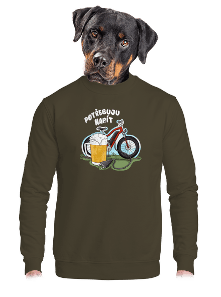 Potřebuju napít unisex mikina bez kapuce Urban Khaki