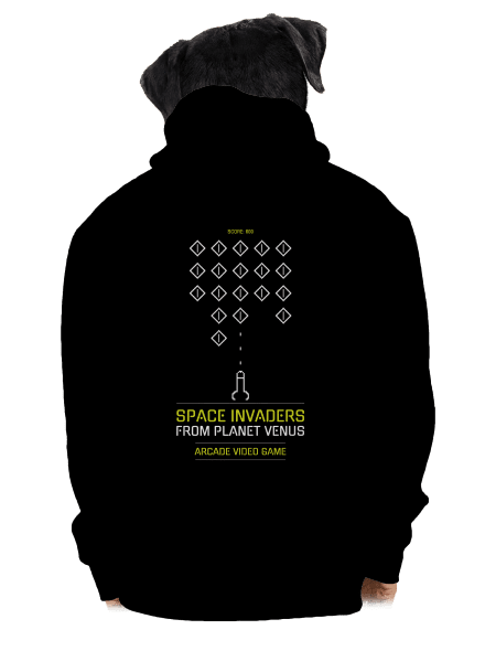 Space Invaders pánská mikina na zip Black