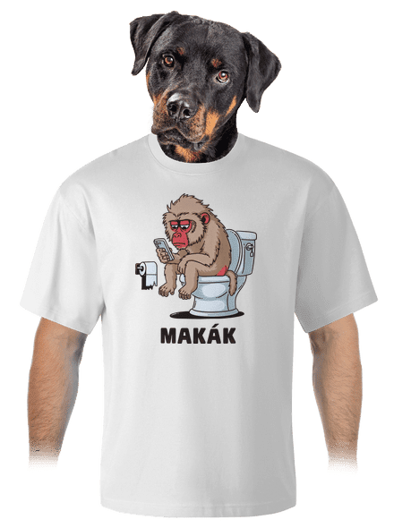 Makák unisex tričko oversized White
