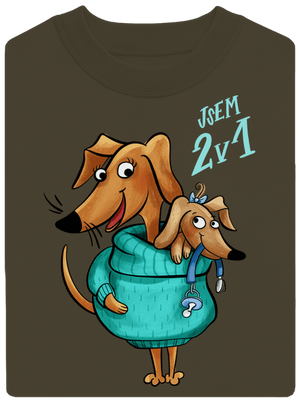 Jsem dva v jednom unisex mikina bez kapuce Urban Khaki