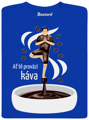 Káva provází pánské dlouhý rukáv Royal Blue