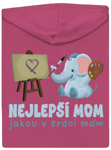 Nejlepší mom dámská mikina na zip Magenta