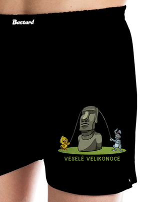 Velikonoční Moai pánské trenky Black