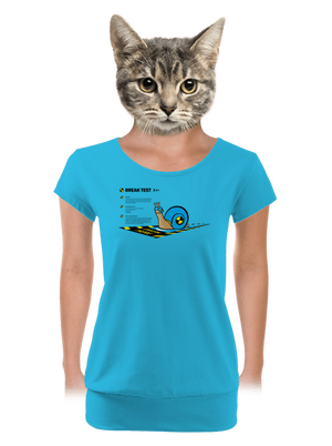 Snail test dámské tričko s lemem Blue Atol