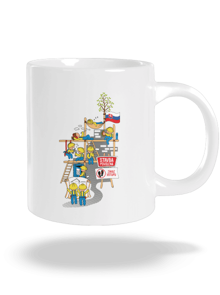 Těžká dřina na Slovensku velký hrnek White