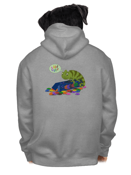 Zmatený chameleon pánská mikina na zip Light Melange