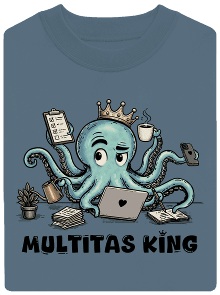 Multitas king unisex mikina bez kapuce Nordic Blue