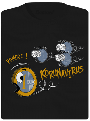 Korunavirus na útěku dámské sportovní tričko Black