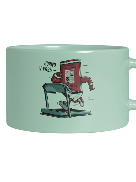 Hubnu v pase hrnek makronka Mint Macaron