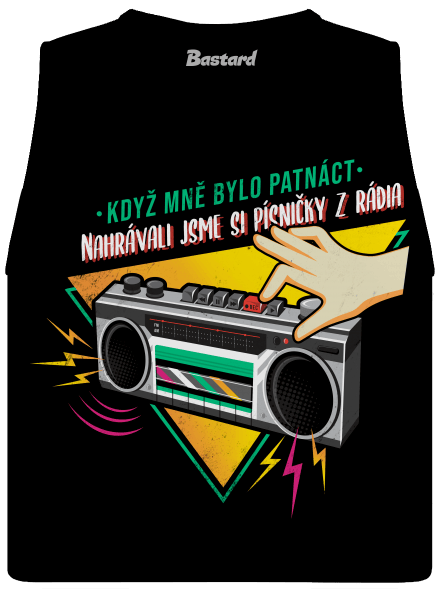 B15: Písničky z rádia dámské tílko volné Black