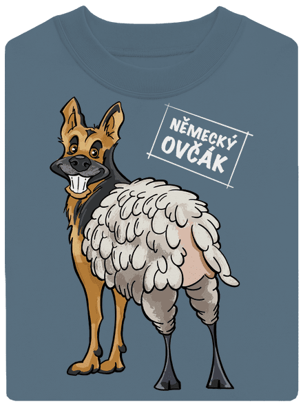 Německý ovčák unisex mikina bez kapuce Nordic Blue