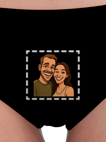 Karikatura z vlastní fotky dámské kalhotky Black