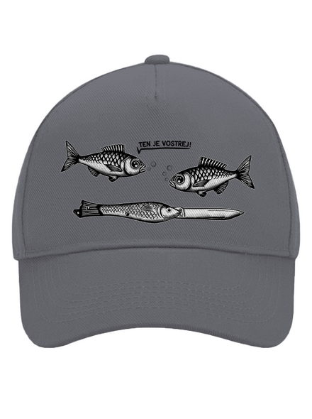 Vostrá rybička kšiltovka baseballka Graphite grey