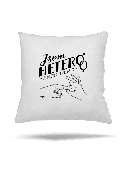 B12: Jsem hetero polštář White