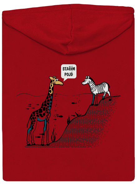 Stačím, pojď pánská mikina na zip Red