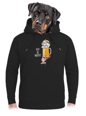 Pít či nepít unisex mikina premium Dark Black
