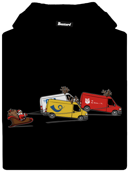 Santa se soby pánská mikina klokanka Black