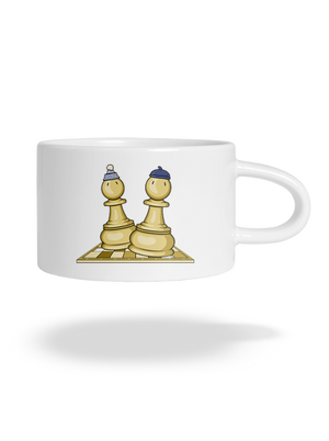 Šach a Mat hrnek makronka White