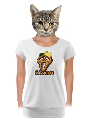 Řízkot dámské tričko s lemem White