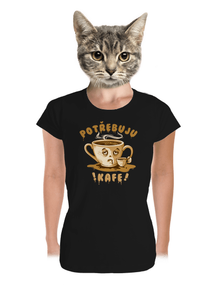 Potřebuju kafe dámské tričko premium Black