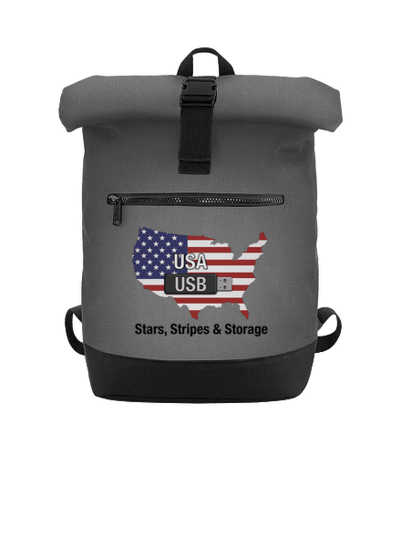 USA a USB batoh Grey Marl