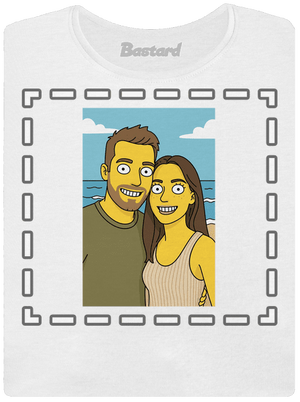 Simpsonovi z vlastní fotky dámské tričko premium White