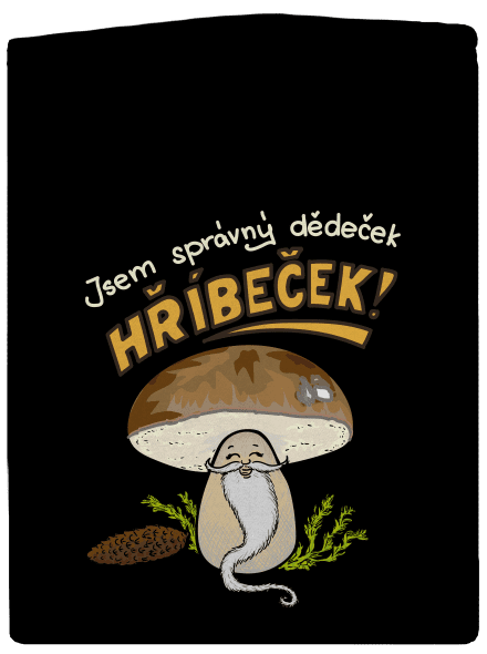 Babka a hříbeček pánská mikina na zip Black