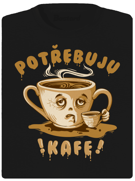 Potřebuju kafe dámské sportovní tričko Black