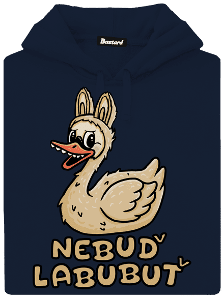 Nebuď labubuť pánská mikina klokanka Navy