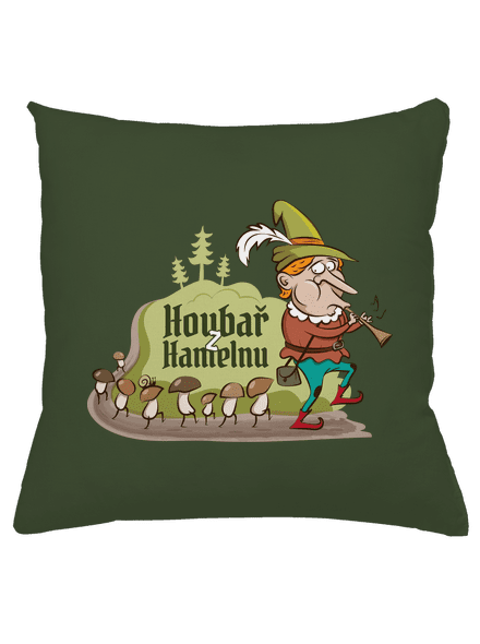 Houbař z Hamelnu polštář Olive Green