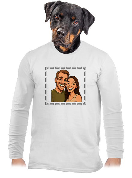 Karikatura z vlastní fotky pánské dlouhý rukáv White