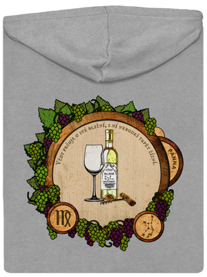 Vinný horoskop: Panna pánská mikina na zip Light Melange