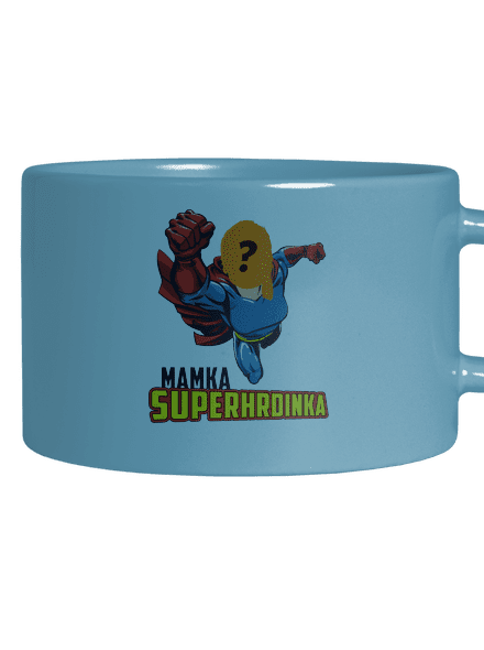 Mamka superhrdinka hrnek makronka Blue Macaron