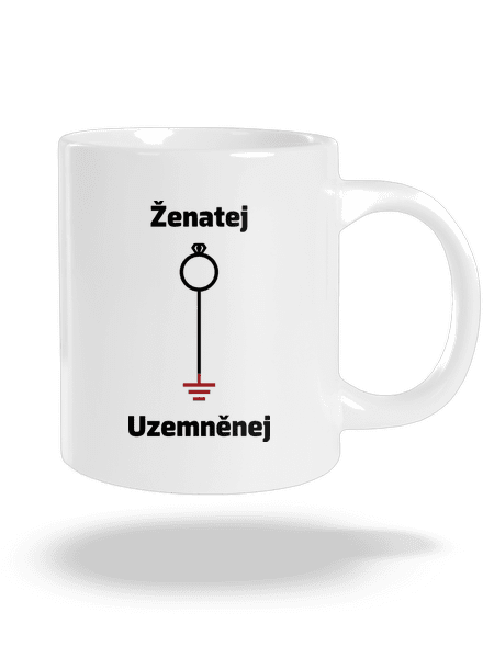 Ženatej a uzemněnej velký hrnek White