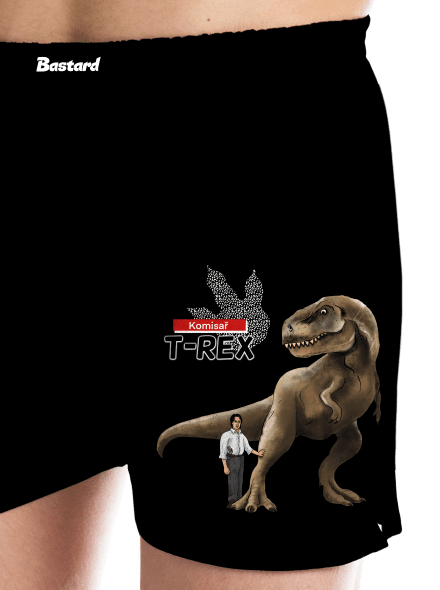 Komisař T-Rex pánské trenky Black