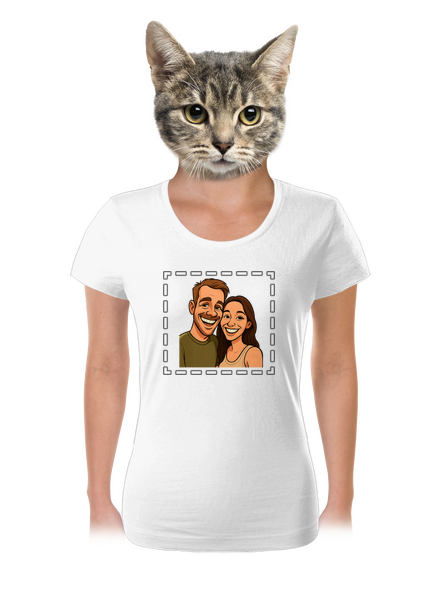 Karikatura z vlastní fotky dámské tričko White