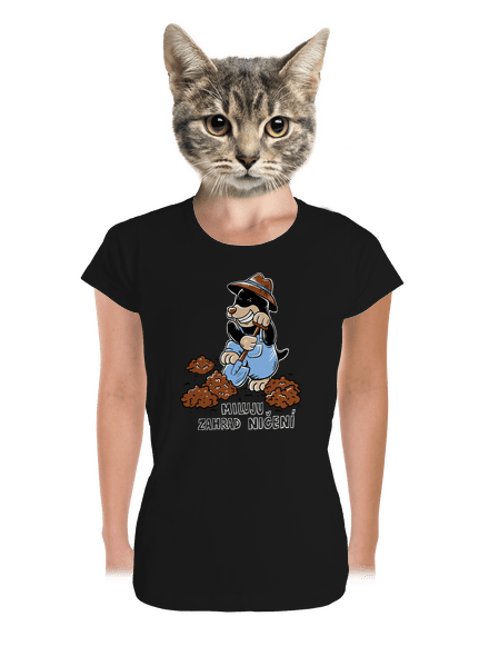 Krtek zahradník dámské tričko premium Black