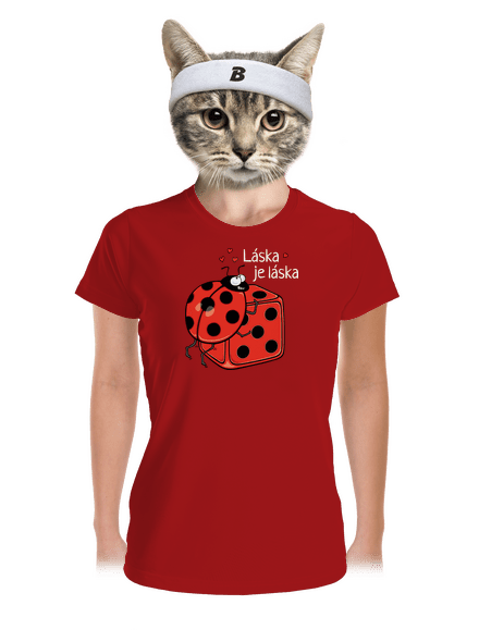 Láska je láska dámské sportovní tričko Red Mal