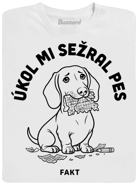 Úkol sežral pes pánské dlouhý rukáv White